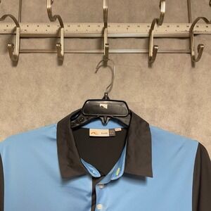 KJUS Polo Shirt Men XL Blue Gray Colorblock UPF Performance Active Oversized 54